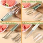Fantexy 3-in-1 Watermelon Slicer and Popsicle Maker - Stainless Steel Melon Cutter Tool for Camping and Kitchen