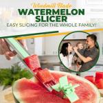Aisle 3 Essentials 2-PC Stainless Steel Windmill Watermelon Cutter Slicer Tool & Melon Baller Scoop Set - Kitchen Gadgets, Fruit & Vegetable Cutters, Easy Slicer, Cube Cutter, Knife Corer