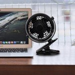 Gazeled Battery Operated Fans, Stroller Fan Battery Operated, Portable Battery Powered Fan with Clip, 5 Inch Cordless Fan for Camping, Mini Quiet Personal Fan for Bed, Car, 8 Free AA Batteries