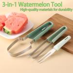 Fantexy 3-in-1 Watermelon Slicer and Popsicle Maker - Stainless Steel Melon Cutter Tool for Camping and Kitchen