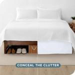 Bare Home Kids Twin Bed Skirt - 15-Inch Tailored Drop Easy Fit - Bed Skirt for Beds - Center & Corner Pleats (Twin, White)