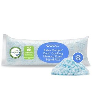 Coop Home Goods Extra Oomph Cool+ Pillow Fill, Gel-Infused, Plus Shaped Memory Foam Filling for More Airflow, 1/2 Pound Filler for Eden Cool+ Pillows, GREENGUARD Gold & CertiPUR-US Certified