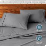 Bare Home Microfiber Pillow Cases - Standard/Queen Size Set of 2 Cooling Pillowcases Double Brushed Grey Pack Easy Care (Standard Pillowcase 2, Grey)