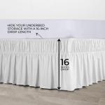 Utopia Bedding Queen Elastic Bed Ruffle - Easy Wrap Around Ruffle - Microfiber Bed Skirt with Adjustable Elastic Belt 16 Inch Tailored Drop - Hotel Quality Bedskirt, Fade Resistant (Queen, White)