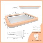 Instant Ice Cream Maker, Rolled Ice Cream Maker, Instant Gelato Pan/Roll, Homemade DIY, with 2 spatula, Frozen Yoghurt Plate Mini Freezer Kit Machine Peach Fuzz