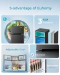 EUHOMY Mini Fridge with Freezer, 3.2 Cu.Ft Mini Refrigerator, Dorm Fridge with 2 Door For Bedroom/Apartment/Office-Food Storage Cooling Drink, Black