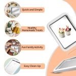 Instant Ice Cream Maker, Rolled Ice Cream Maker, Instant Gelato Pan/Roll, Homemade DIY, with 2 spatula, Frozen Yoghurt Plate Mini Freezer Kit Machine Peach Fuzz