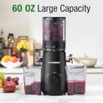 Juicer Machines, TUUMIIST Cold Press Juicer with 5.3" Extra Large Feed Chute Fit Whole Fruits & Vegetables Easy to Clean, High Juice Yield, BPA Free (Black)