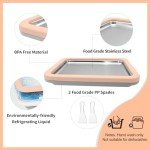 Instant Ice Cream Maker, Rolled Ice Cream Maker, Instant Gelato Pan/Roll, Homemade DIY, with 2 spatula, Frozen Yoghurt Plate Mini Freezer Kit Machine Peach Fuzz