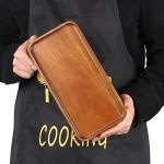 Small Wooden Platters Rectangle Long Charcuterie Boards Acacia Wood Serving Trays Home Decor Cheese Board Cake Appetizer Plates Kitchen Charcuterie Platter for Food Dish Rectangular Dessert Snack Tray