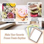 Instant Ice Cream Maker, Rolled Ice Cream Maker, Instant Gelato Pan/Roll, Homemade DIY, with 2 spatula, Frozen Yoghurt Plate Mini Freezer Kit Machine Peach Fuzz