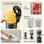 Juicer Machines, TUUMIIST Cold Press Juicer with 5.3" Extra Large Feed Chute Fit Whole Fruits & Vegetables Easy to Clean, High Juice Yield, BPA Free (Black)