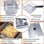 Commercial Deep Fryer with Basket, 3400W 12.7QT/12L, Detachable Large Capacity Stainless Steel Countertop Electric Oil Fryer with Temperature Control for Restaurant or Home Use