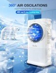 Grelife Portable Evaporative Air Cooler, 3-IN-1 Air Cooler Cooling Fan with Remote Control, 8H Timer, 4 Ice Packs, 6.5L Water Tank, 3 Modes, 3 Speeds, Personal Swamp Cooler for Bedroom/Office/Home