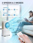 Grelife Portable Evaporative Air Cooler, 3-IN-1 Air Cooler Cooling Fan with Remote Control, 8H Timer, 4 Ice Packs, 6.5L Water Tank, 3 Modes, 3 Speeds, Personal Swamp Cooler for Bedroom/Office/Home