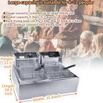 Commercial Deep Fryer with Basket, 3400W 12.7QT/12L, Detachable Large Capacity Stainless Steel Countertop Electric Oil Fryer with Temperature Control for Restaurant or Home Use