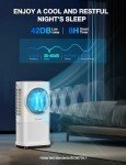 Grelife Portable Evaporative Air Cooler, 3-IN-1 Air Cooler Cooling Fan with Remote Control, 8H Timer, 4 Ice Packs, 6.5L Water Tank, 3 Modes, 3 Speeds, Personal Swamp Cooler for Bedroom/Office/Home