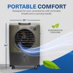 Hessaire MC18V Portable Evaporative Cooler, Green, 1300 CFM, Cools 500 Square Feet