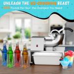 VALONDINO Snow Cone Machine Shaved Ice, 500LB/H Commercial Ice Crusher Shaved Ice Machine Fluffy, 300W Industrial Commercial Big Ice Shaving Machine for Snow Cones for Home Party