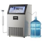 TUATNUT Commercial Ice Maker 150 Lbs/24H with 50Lbs Storage Bin, Stainless Steel Ice Machine Under Counter or Freestanding, 45 Cubes/Cycle, Self Cleaning, Ice Maker for Home Bar Restaurant Cafe