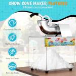 VALONDINO 48L Snow Cone Machine, 500LB/H Commercial Shaved Ice Machine for Snow Cones, 300W Electric Fluffy Snow Cone Maker for Party, Suitable for Party Activities, Family Gatherings, Sale