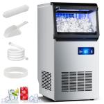 Ice Maker Commercial Ice Machine, 105lbs Per Day, Auto-Cleaning, Countertop Ice Maker with Basket and Scoop, for Home Party/RV Camping