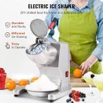 VEVOR 110V Electric Ice Shaver Crusher,300W 1450 RPM Snow Cone Maker Machine with Dual Stainless Steel Blades 210LB/H, Shaved Ice Machine with Ice Plate & Additional Blade for Home and Commercial Use