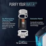 Carbon8 Sparkling Water Maker Machine, Home Soda Stream Machine, Screw-In CO2 Carbonator, Countertop Water Mineralizer, Seltzer Soda Maker Dispenser, CO2 Cylinder Not Included, Aluminum