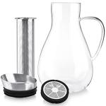 Teabloom Large Multi-Brew Glass Teapot + Kettle + Pitcher (68 OZ / 2.0 L / 8 CUPS) – Brew and Serve Hot Tea, Iced Tea, Cold Brew Tea and Fruit Infused Water – Silhouette Tea Maker