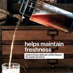 COFFEE BEAR – Cold Brew Coffee Maker and Iced Tea Brewer, Large 1.3L (44oz) Borosilicate Glass Pitcher with Reusable Mesh Filter, Easy to Clean, Dishwasher Safe