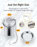 House Again 2 Pack Tea Infuser, Extra Fine Mesh Tea Infusers for Loose Tea, 18/8 Stainless Steel Tea Strainer with Extended Chain Hook, Tea Steeper for Brew Tea, Spices & Seasonings