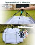 Babelio Pop up Baby Tent, Travel Playpen for Babies， Indoor and Outdoor, Portable/Foldable Play Yard W/Canopy, Travel/Nap, Sun Protection, One-Touch Storage- Light Grey
