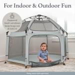 Light Grey POP 'N GO Baby Playpen - Indoor & Outdoor Playpen for Babies and Toddlers - Baby Beach Tent, Foldable, Portable W/Canopy & Travel Bag - Pop Up Pack and Play Yard