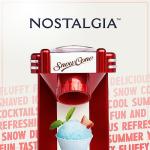 Nostalgia Snow Cone Shaved Ice Machine - Makes 20 Icy Treats - Includes 1 Reusable Plastic Cup - Retro Red