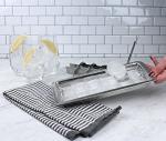 RSVP International Endurance® Vintage Inspired Ice Cube Tray, 11" | Retro Design for Bars & Kitchens | Levers Remove Cubes | Heavy Duty Stainless Steel | Dishwasher Safe