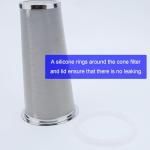 Fermus Cold Brew Coffee Filter for 32oz / 1Quart Wide Mouth Mason Jar Infuser 304 Stainless Steel Strainer with Seal Ring Design for Grounds Tea Fruit Coffee Filter (32 Ounces Mason Jar Filter)