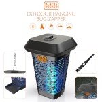 BLACK+DECKER Bug Zapper- Mosquito Repellent Outdoor & Fly Traps for Indoors- Mosquito Killer & Fly Zapper - Gnat & Moth Traps for Home, Deck, Garden, Patio & More