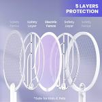 LiBa Electric Fly Swatter Racket, 2 in 1 Electric Bug Zapper USB Rechargeable, 4000V Indoor Outdoor Mosquitoes Zapper with 5 Layer Safety Mesh, Cordless Insect Killer Trap Home Office Camping Patio
