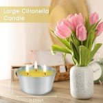 Large Citronella Candles Outdoor - Lemongrass Scented Candle Set 2 Pack Natural Wax Bucket Citronella Candles up to 180 Hours for Garden Patio Yard Home Balcony Camping Backyard