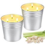 Citronella Candles Outdoor Indoor, 30oz Large Citronella Candles for Patio, 3-Wicks Summer Candle for Outside Garden Camping, 200 Hour Long-Lasting Burn Time,Soy Bucket Candle Set