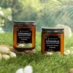 Citronella Candle, Indoor Outdoor Lemongrass Scented Candle，Natural Soy Wax Jar Candle, 50-Hour Burn Time, 7 oz