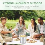 Citronella Candles Outdoor Indoor, 30oz Large Citronella Candles for Patio, 3-Wicks Summer Candle for Outside Garden Camping, 200 Hour Long-Lasting Burn Time,Soy Bucket Candle Set