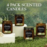 Citronella Candle, Indoor Outdoor Lemongrass Scented Candle，Natural Soy Wax Jar Candle, 50-Hour Burn Time, 7 oz