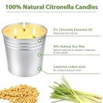 Citronella Candles Outdoor, Large 34oz Citronella Candle for Home Patio, 3 Wicks Natural Soy Candle for Summer, 200 Hours Long Lasting Burn Outside Candles for Garden, Yard Balcony, Summer Camping
