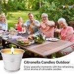 Citronella Candles Outdoor, 12 Pack Citronella Candle Set Made with Citronella Oils and Natural Soy Wax, 180 Hour Burn Time, 2 oz Small Bucket Candles for Patio, Home, Backyard, Camping