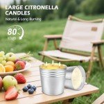 Citronella Candles Outdoor Indoor, 30oz Large Citronella Candles for Patio, 3-Wicks Summer Candle for Outside Garden Camping, 200 Hour Long-Lasting Burn Time,Soy Bucket Candle Set