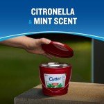 Cutter Candle, Outdoor Soy Wax Candle Made with Real Citronella Oil and Cornmint Oil Reduces The Presence of Mosquitoes with A Light, Fragrant Citronella and Mint Scent, 17 Ounces