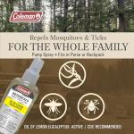 Coleman Insect Repellent Spray, Non-DEET Botanical Formula with Lemon Eucalyptus Oil, Provides Protection Against Mosquitoes and Ticks, 4oz Pump Spray
