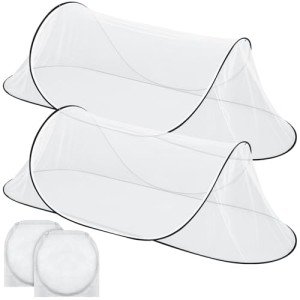 Vincreem 2 Pcs Large Pop up Mosquito Tent Portable Foldable Mosquito Bug Net for Bed Camping Travel Patio Outdoor 78 * 31 * 22 Inch Bug Netting Mesh Tent Canopy for Adults Baby Bedroom