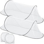 Vincreem 2 Pcs Large Pop up Mosquito Tent Portable Foldable Mosquito Bug Net for Bed Camping Travel Patio Outdoor 78 * 31 * 22 Inch Bug Netting Mesh Tent Canopy for Adults Baby Bedroom